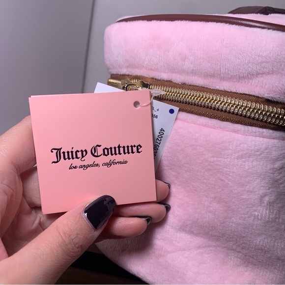 NWT Scottie Dog Juicy Couture Pink Velour Makeup Bag Cosmetic Case Travel Crown - Picture 11 of 16